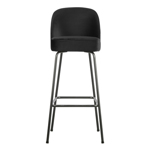 Tabouret de bar 80cm en velours noir - Vogue