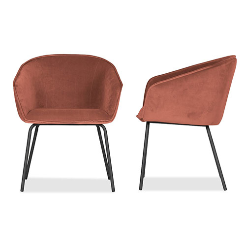 Chaise en velours framboise - Collection Sien - Woood