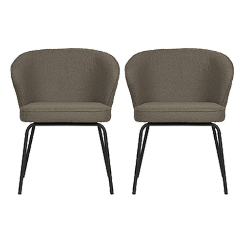 Lot de 2 chaises en velours bouclé nougat - Collection Admit - BePureHome