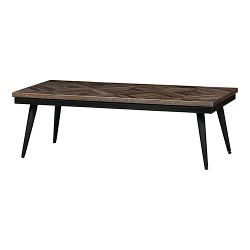 Table basse en teck et métal noir - Collection Rhombic - BePureHome