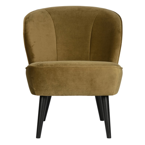 Fauteuil en velours vert kaki - Sara