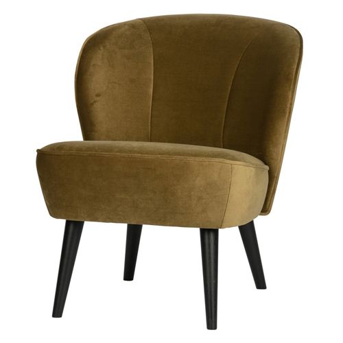 Fauteuil en velours vert kaki - Sara
