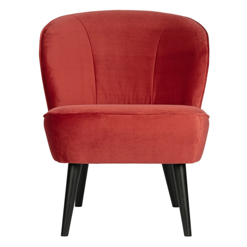 Fauteuil en velours framboise - Sara