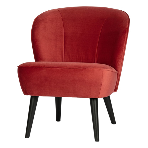 Fauteuil en velours framboise - Sara