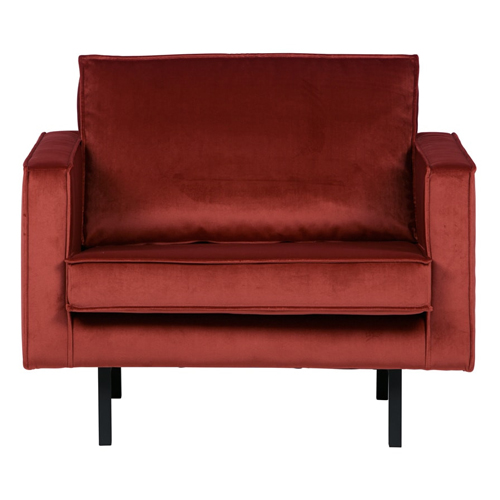 Fauteuil en velours châtaigne - Rodeo