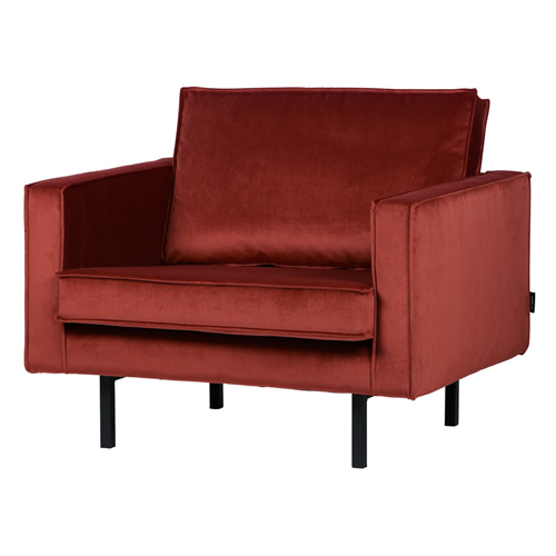 Fauteuil en velours châtaigne - Rodeo