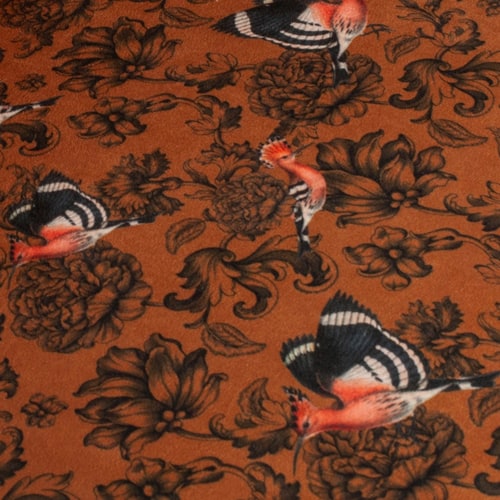 Petit canapé en velours imprimé oiseaux - Collection Sara - Woood