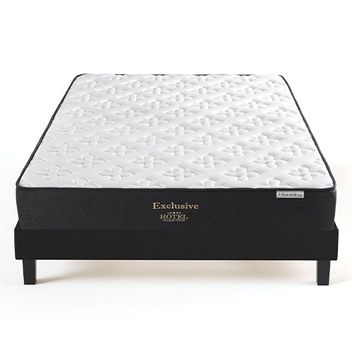 Ensemble matelas mémoire + sommier 140x190 Hôtel 5 étoiles Hbedding - 7 zones de confort + mousse mémoire adaptative