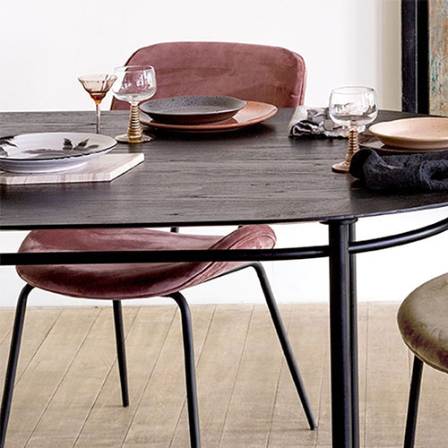 Lot de 2 chaises en velours rose - Hk Living