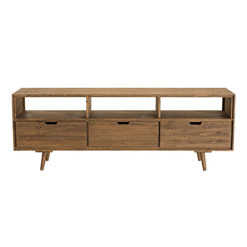 Meuble TV scandinave 3 tiroirs 3 niches en pin - Collection Andy