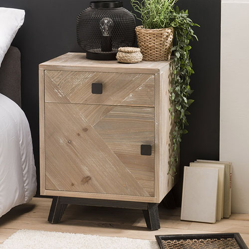 Chevet scandinave 1 tiroir 1 porte - Collection Mandy