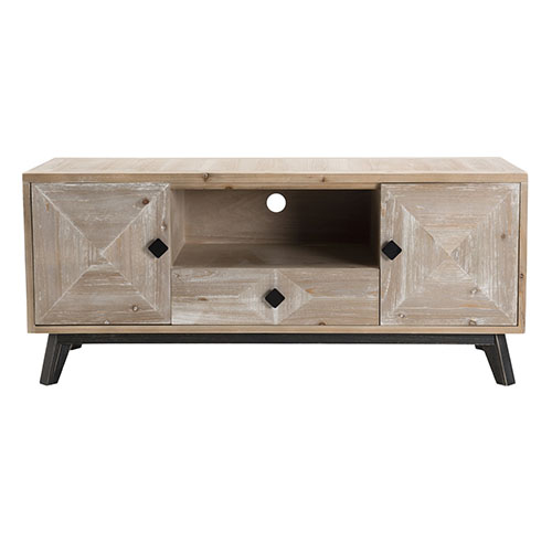 Meuble TV scandinave 2 portes 1 tiroir 1 niche - Collection Mandy