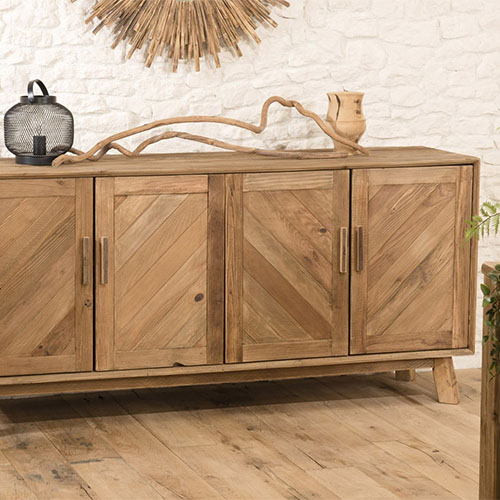Buffet 4 portes bois Pin recyclé