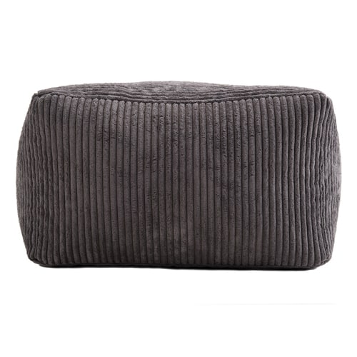 Pouf carré en velours côtelé gris anthracite - Collection Agathe