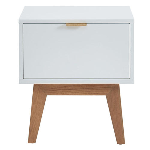 Table de chevet 1 tiroir - laqué blanc mat - Collection Emma - ELLE DÉCORATION
