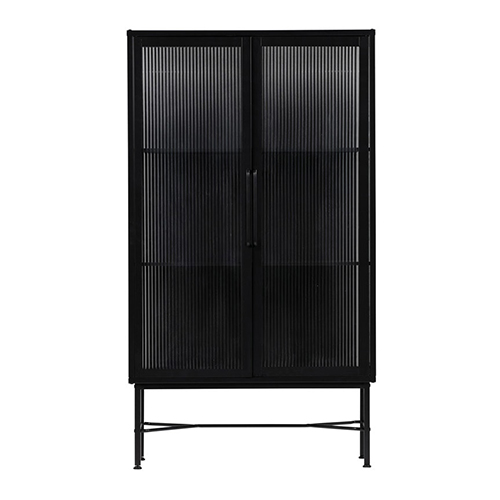 Vitrine 2 portes en métal noir - Collection Zion - Woood