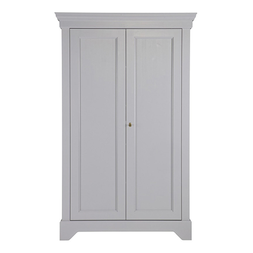 Armoire 2 portes en pin gris béton - Collection Isabel - Woood