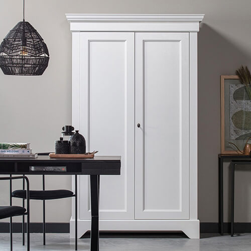 Armoire 2 portes en pin blanc - Collection Isabel - Woood