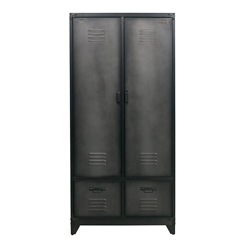 Vestiaire en métal noir 2 portes 2 tiroirs - Collection Locker - Vtwonen