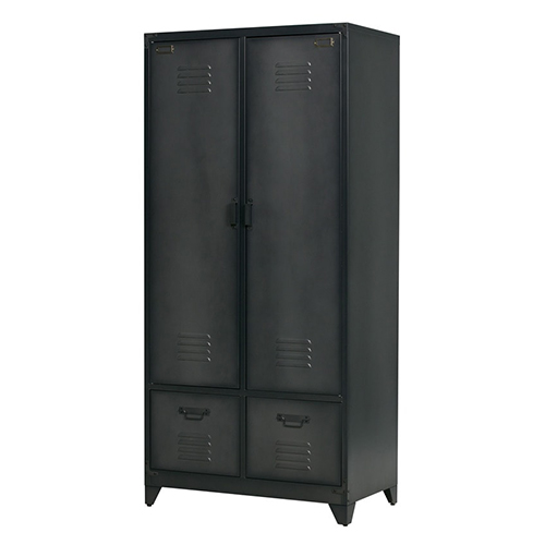 Vestiaire en métal noir 2 portes 2 tiroirs - Collection Locker - Vtwonen