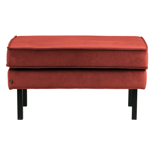 Pouf en velours châtaigne - Rodeo