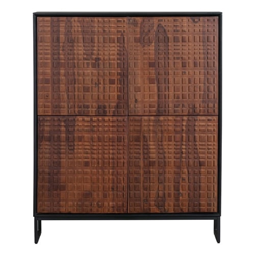 Armoire 4 portes en bois de sarrasin et métal - Nuts - BePureHome