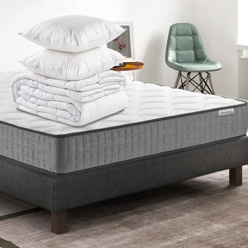Matelas mémoire de forme 160x200 + couette chaude 240x220cm + 2 oreillers 60x60cm - Ergo Royal