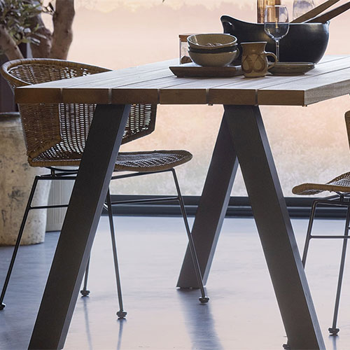 Table de jardin 6 personnes en bois et métal - Tablo - Woood