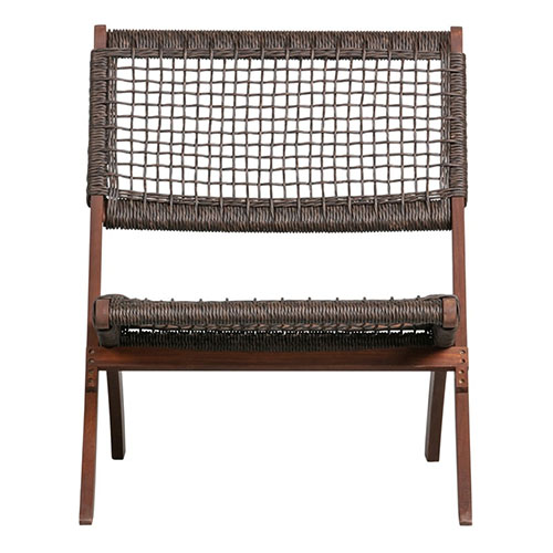 Fauteuil pliant en tissage et bois - Collection Lois - Woood