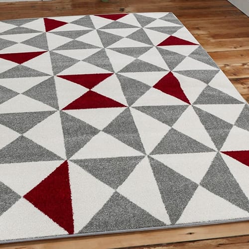 Tapis de couloir scandinave rouge 80x150cm - Collection Alicia