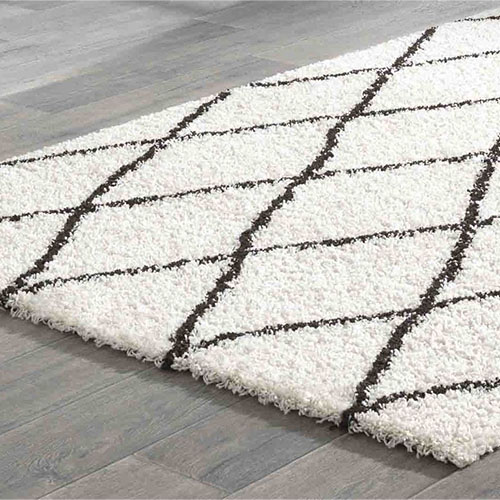 Tapis Moderne shaggy crème 120x160cm - Collection Oliver