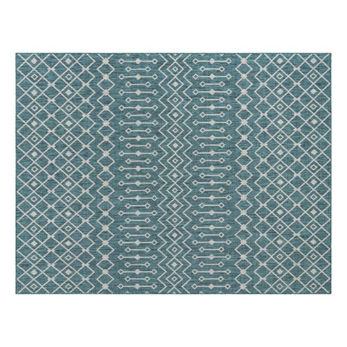 Tapis d'extérieur scandinave bleu 70x140cm - Collection Ethan