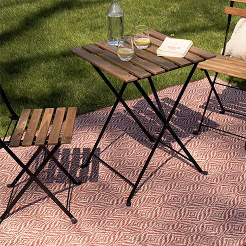Tapis d'extérieur scandinave rouge 160x230cm - Collection Ethan