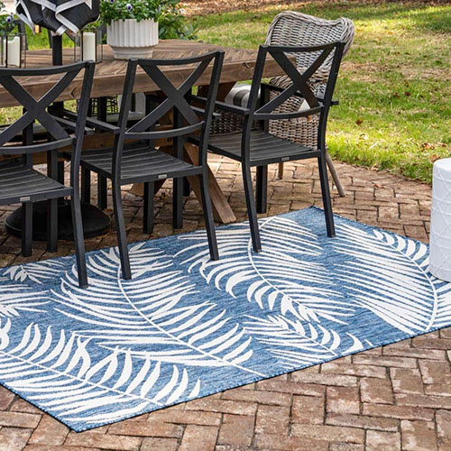 Tapis d'extérieur scandinave bleu 200x290cm - Collection Ethan