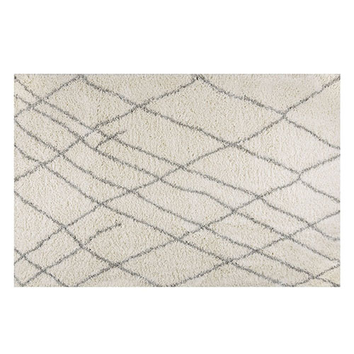 Tapis moderne shaggy blanc 120x170cm - Collection Liam
