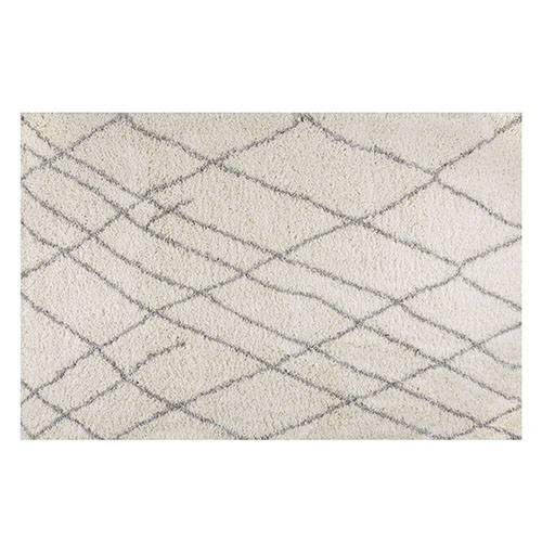 Tapis moderne shaggy blanc 160x230cm - Collection Liam