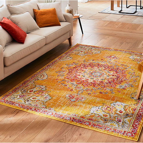 Tapis vintage Jaune 160x230cm - Collection Rhys