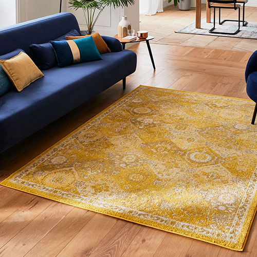 Tapis vintage Jaune 120x160cm - Collection Rhys