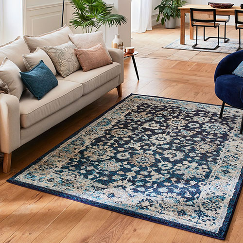 Tapis vintage Bleu 160x230cm - Collection Rhys