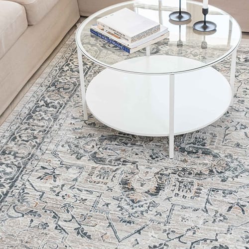Tapis de couloir vintage bleu 80 x 150 cm - collection Summer