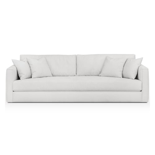 Canapé 3 places en tissu beige ivoire + 4 coussins - Denver
