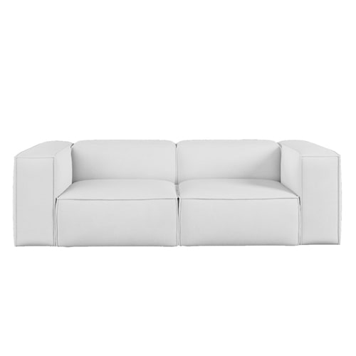 Canapé modulable 3 places en tissu beige - Roma - Elle Décoration