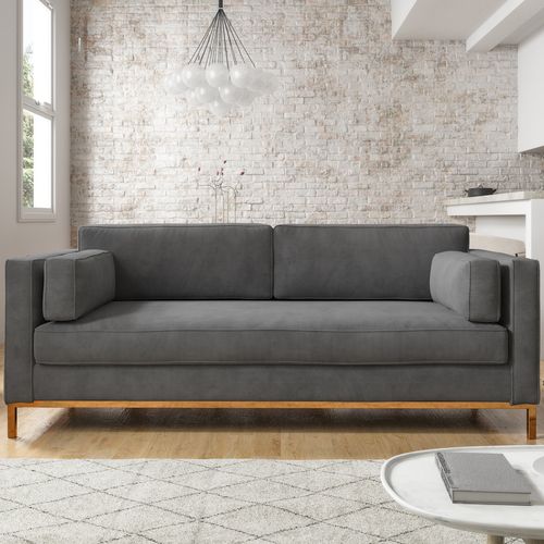 Canapé 3 places en tissu gris - Milano - Elle Décoration