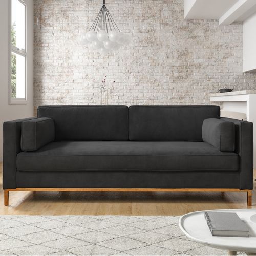 Canapé 3 places en tissu gris anthracite - Milano - Elle Décoration