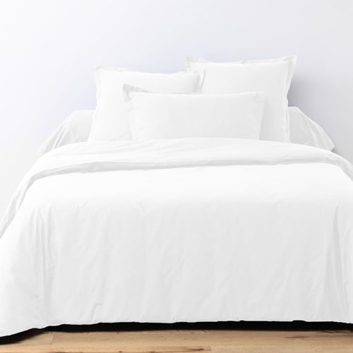 Drap Housse en coton - 90x190 - Bonnet 30cm - Blanc