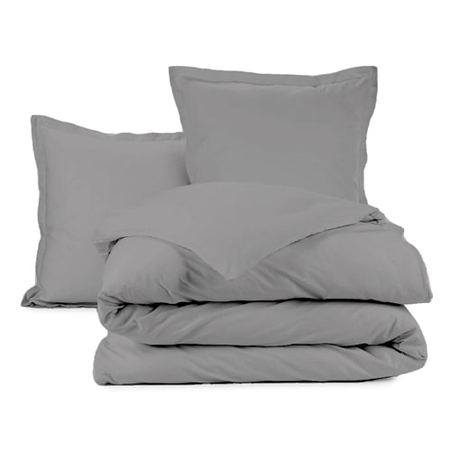 Drap Housse en coton 90x190 - Bonnet 30cm - Anthracite