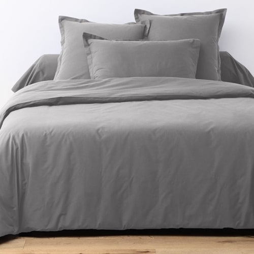 Drap Housse en coton 90x190 - Bonnet 30cm - Anthracite