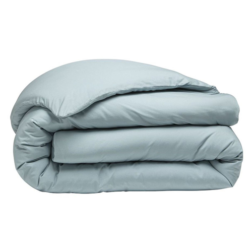 Drap Housse en percale de coton lavé - 80fils/cm² - 140x190cm - Bleu lagon