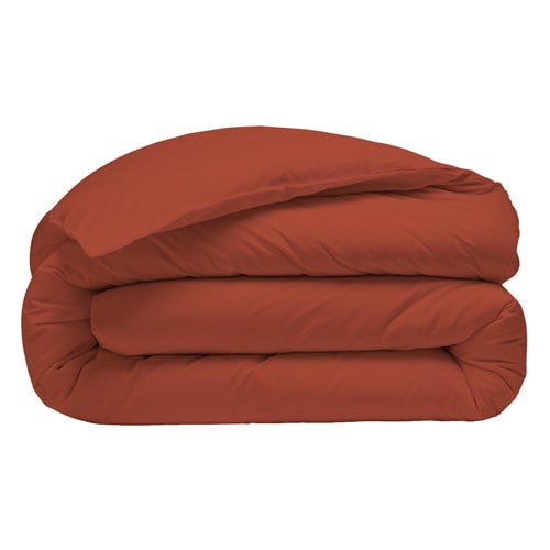 Drap Housse en percale de coton lavé - 80fils/cm² - 160x200cm - Paprika