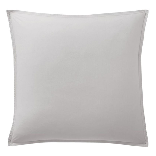 Taie d'oreiller en percale de coton lavé - 80 fils/cm² - 65x65cm - Gris clair